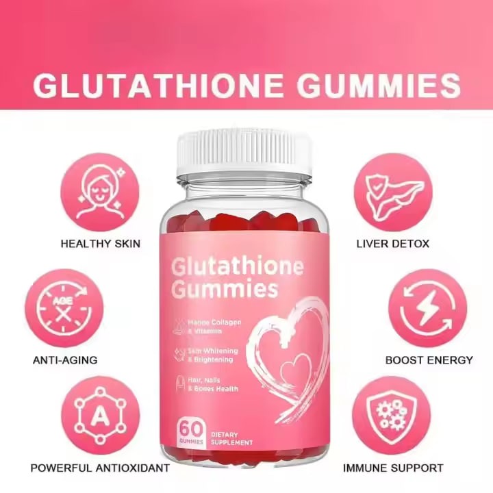 OEM Private Label GSH Supplement Skin Whitening Gummy Collagen L-Glutathione Gummies