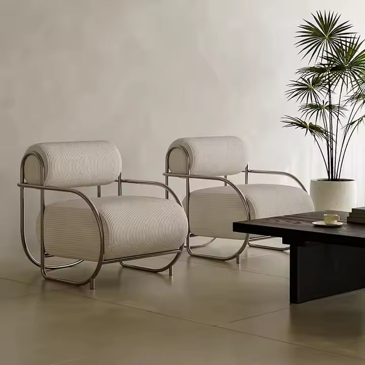 Small Hibiscus Homestays in Ancient Style Cafe Armrest Single Sofa Chair Network Red Ins Simple Creative Leisure Single Chair