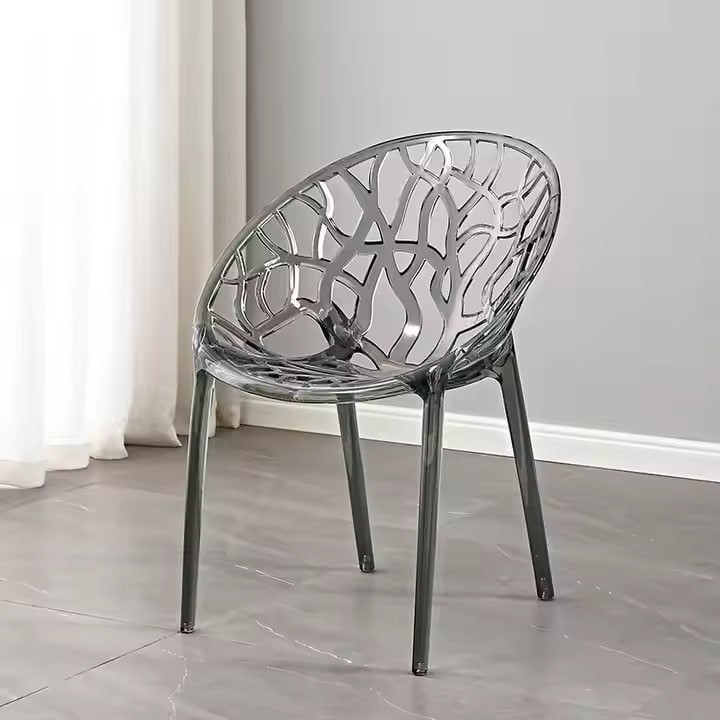 Nordic White Dining Chair With Acrylic Clear Plastic Crystal Backrest Stool Home Ins Inspired Home Decor Clear Dining Chair