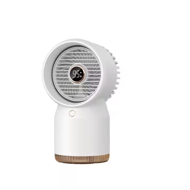 Portable Air Conditioner Mini Desktop Water Mist Humidifier Fan Rechargeable 3 Speed Levels Air Cooler Spray Fan With Led Light