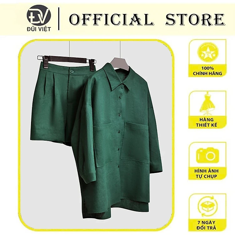 Women's loose form moss green shirt and youthful shorts DU Viet fashion spring and summer for women