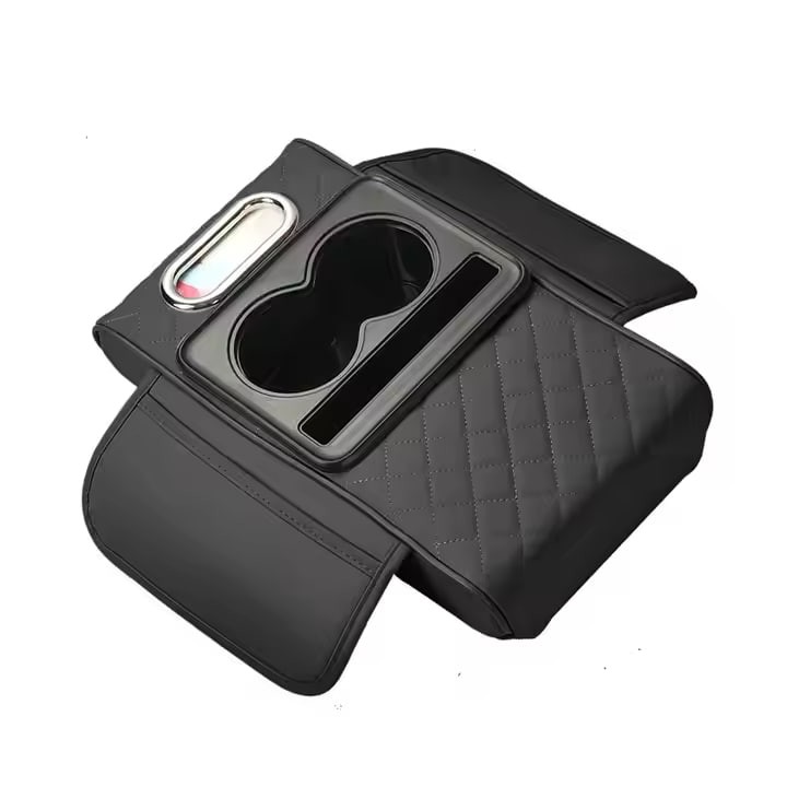 Wholesale Car Armrest Pillow on Center Console With Storage Bag Leather Hand Rest Support Cushion Tissue Box