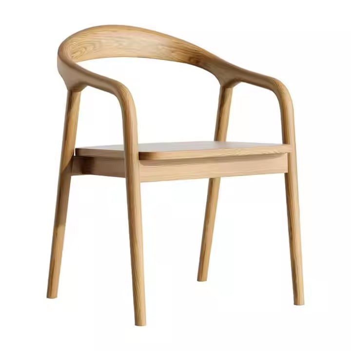 Wood Back Dining Chair Casual Cafe Chair Simple Armchair Office Desk Chair Wholesale Nordic Solid Home Furniture Modern Wooden