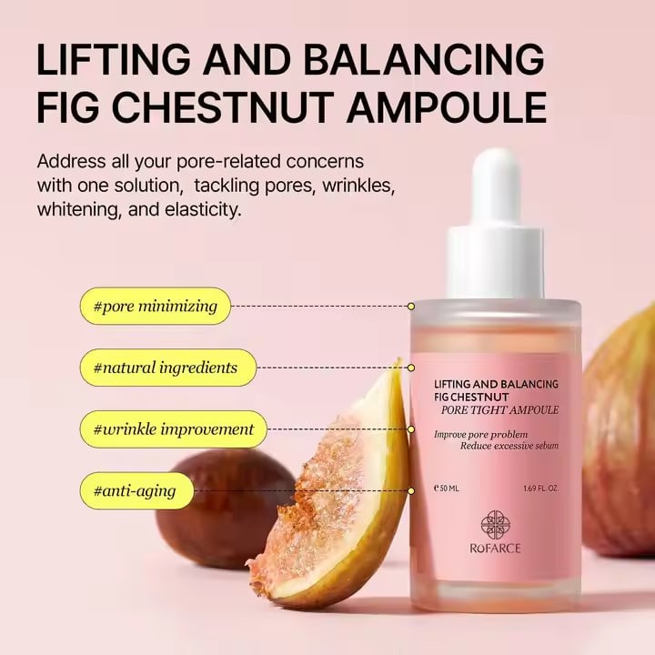 Private Label Natural Lifting and Balancing Fig Chestnut Serum with Niacinamide for Sensitive Skin
