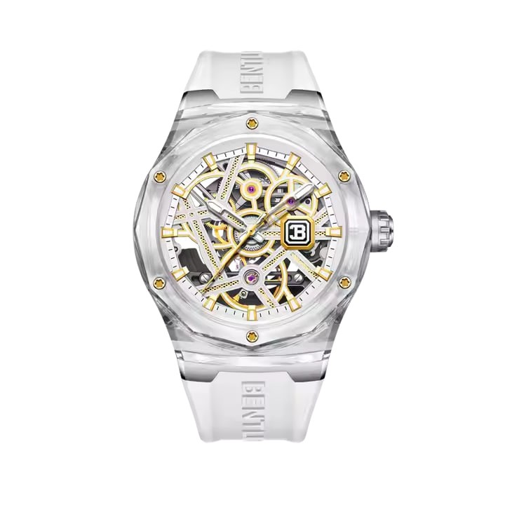 Double-Skeleton Design Luxury Watch Classic Mens Automatic Watch Mechanical for Girl