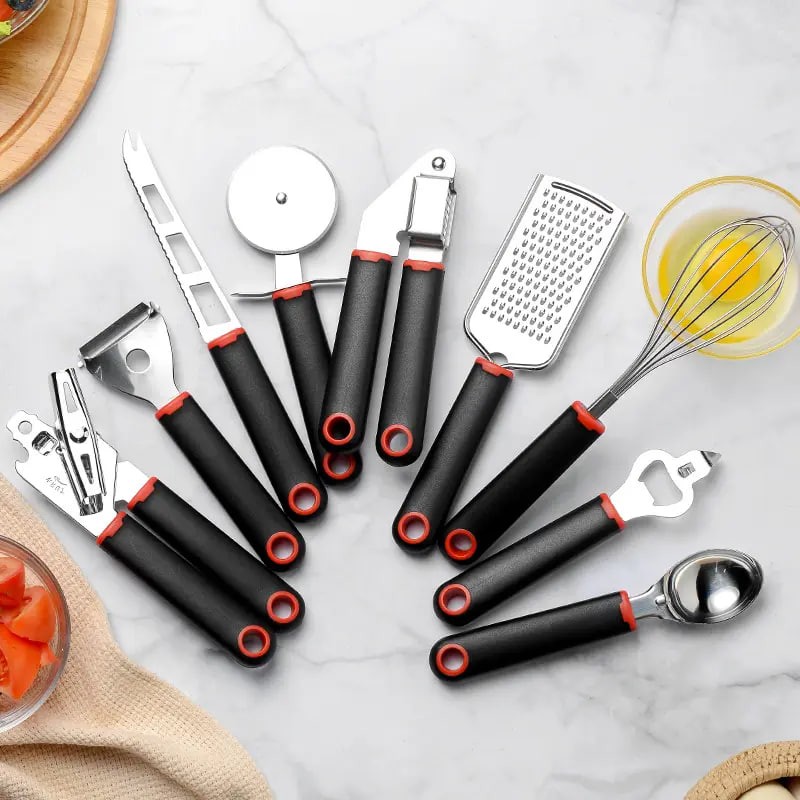 New Arrivals Top Seller 9 Pieces Stainless Steel Home Kitchenware Utensils Kitchen Accessories Cooking Gadgets Tools Set