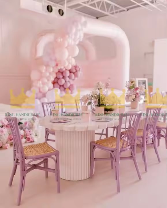 Kids Rattan Party Table and Chairs Set - Stylish, Durable Furniture for Outdoor Indoor Parties
