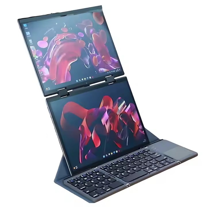 New 10.5 + 10.5 Inches Dual Touch Screen Laptop Cheap 360 Flip YOGA Laptops Portable Win 11 Laptop Computer for Business Office