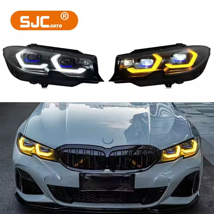 SJC Auto Car Accessories Laser Style Headlights for BMW 3 Series G20 2019-2022 Car Lighting Systems Head Lights White&Yellow Drl