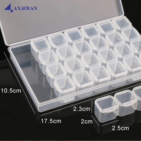 28 Compartment Nail Accessories Stone Box