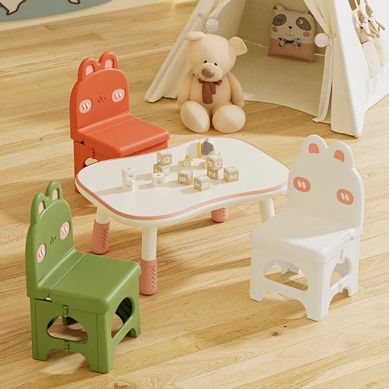 Wholesale New Design High Quality Kindergarten Furniture Foldable Chair Rabbit Children Plastic Folding Chair