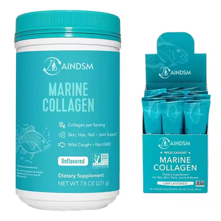 Best Seller Marine Collagen Powder Promote Health Gut & Immune Function Natrual Support Skin Hair Nails Biotin Collagen Powder