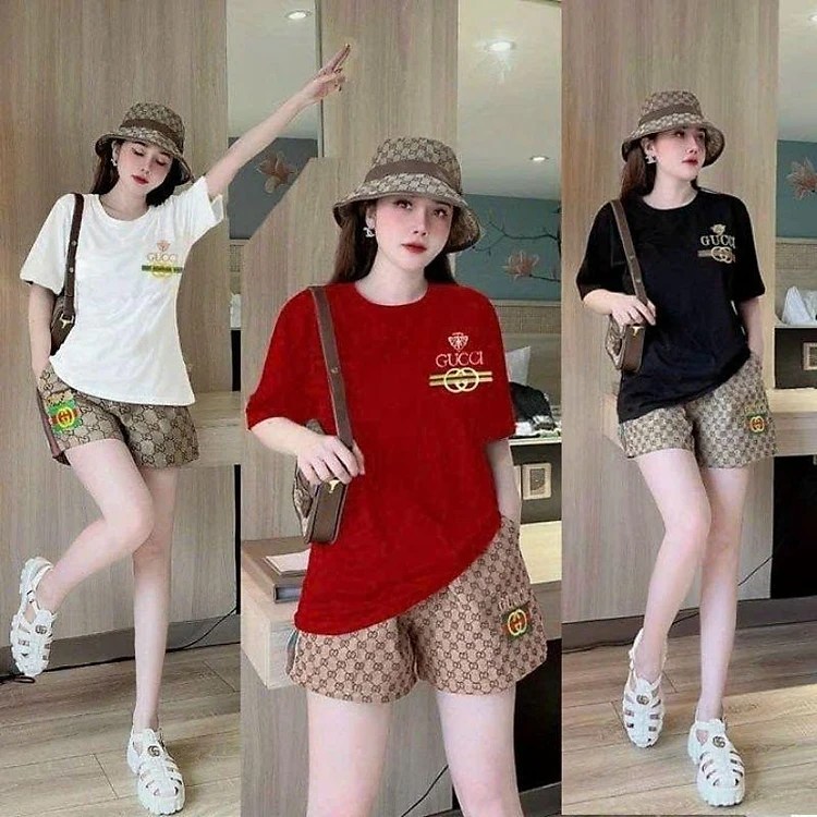 Women's bigsize summer thigh suit cotton elastic cool and smooth, lightning set going out to wear super hot new model home wear suit