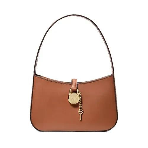 Michael Kors MK Lyra Small Leather Pochette Shoulder Bag Brown