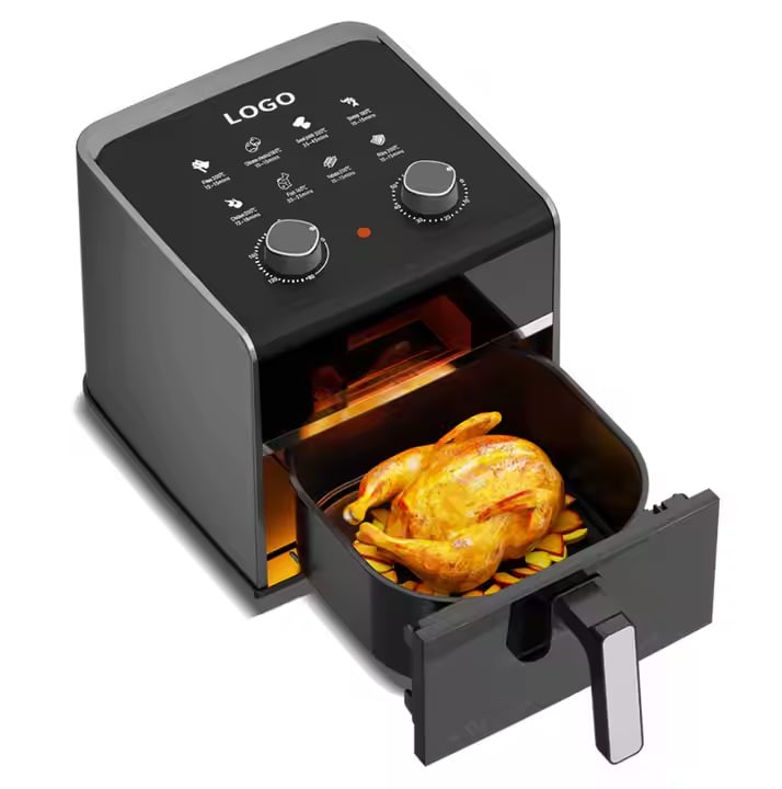 China Factory Direct Sale 3.5L Home Appliance Oil Less Mechanical 201 Stainless Steel Steam Air Fryer Oven with Free Sample